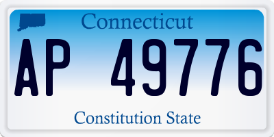 CT license plate AP49776