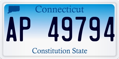 CT license plate AP49794