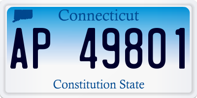 CT license plate AP49801
