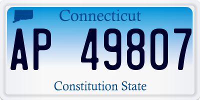 CT license plate AP49807