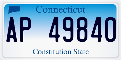 CT license plate AP49840