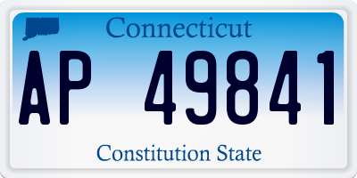 CT license plate AP49841