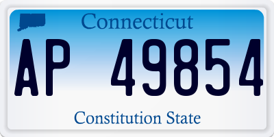 CT license plate AP49854