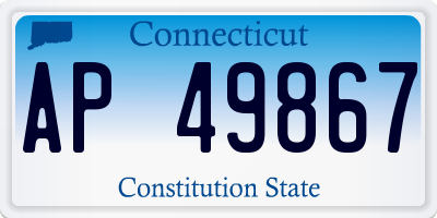 CT license plate AP49867