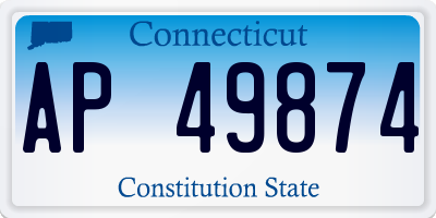 CT license plate AP49874