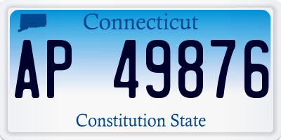 CT license plate AP49876