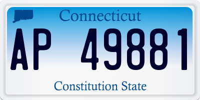 CT license plate AP49881