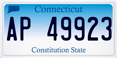 CT license plate AP49923