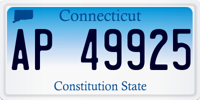 CT license plate AP49925