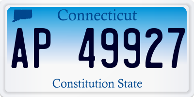 CT license plate AP49927