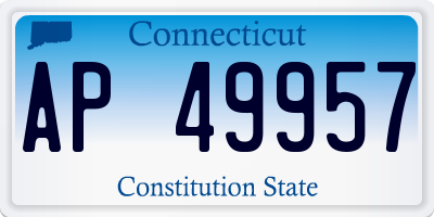 CT license plate AP49957