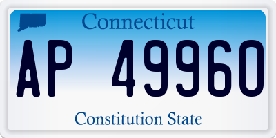 CT license plate AP49960
