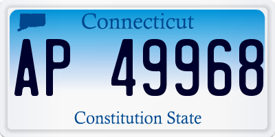 CT license plate AP49968