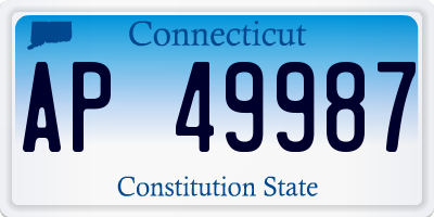 CT license plate AP49987