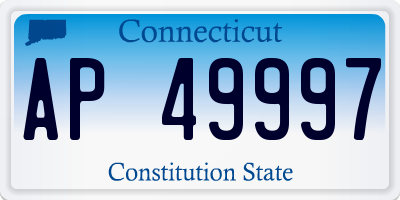 CT license plate AP49997