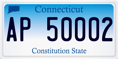 CT license plate AP50002
