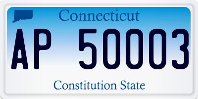 CT license plate AP50003