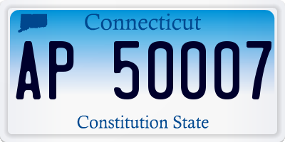 CT license plate AP50007