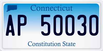 CT license plate AP50030