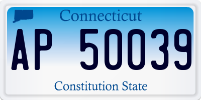 CT license plate AP50039