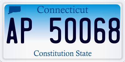 CT license plate AP50068