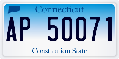 CT license plate AP50071