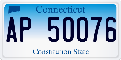 CT license plate AP50076