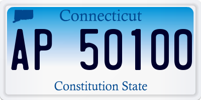 CT license plate AP50100