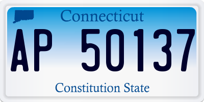 CT license plate AP50137