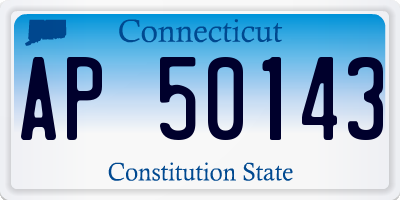 CT license plate AP50143