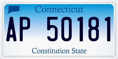 CT license plate AP50181
