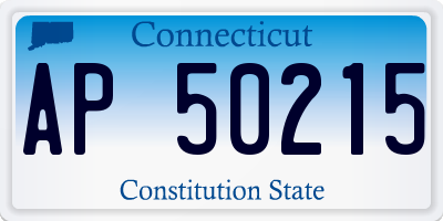 CT license plate AP50215
