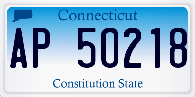 CT license plate AP50218
