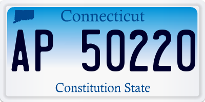 CT license plate AP50220