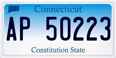 CT license plate AP50223