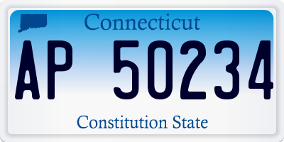 CT license plate AP50234