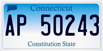 CT license plate AP50243