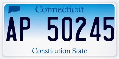 CT license plate AP50245