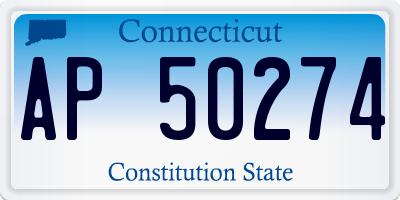 CT license plate AP50274
