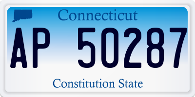 CT license plate AP50287