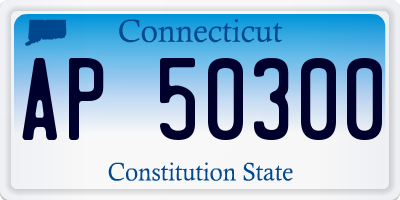 CT license plate AP50300