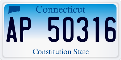 CT license plate AP50316