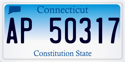 CT license plate AP50317