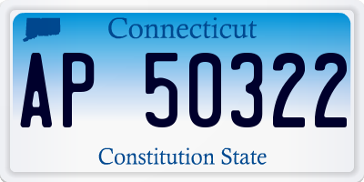 CT license plate AP50322