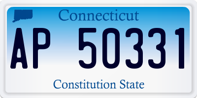 CT license plate AP50331