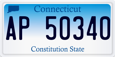 CT license plate AP50340