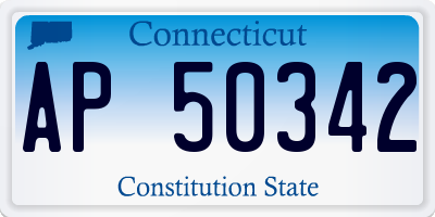 CT license plate AP50342