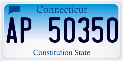 CT license plate AP50350