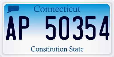 CT license plate AP50354