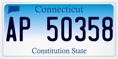 CT license plate AP50358
